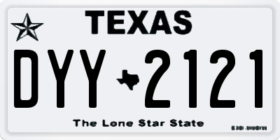 TX license plate DYY2121