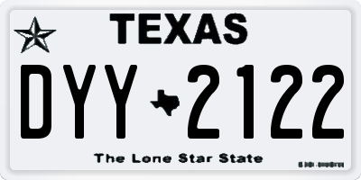 TX license plate DYY2122