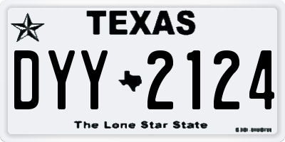 TX license plate DYY2124