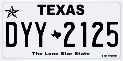 TX license plate DYY2125