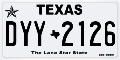 TX license plate DYY2126
