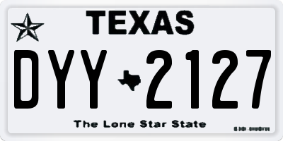 TX license plate DYY2127