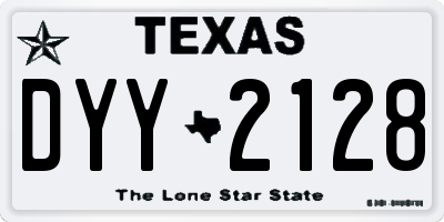 TX license plate DYY2128