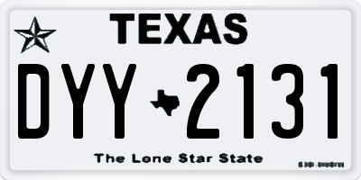 TX license plate DYY2131