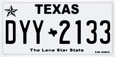 TX license plate DYY2133