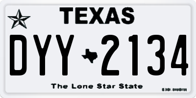 TX license plate DYY2134