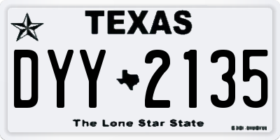 TX license plate DYY2135