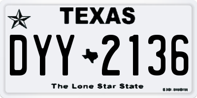 TX license plate DYY2136