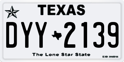 TX license plate DYY2139