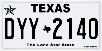 TX license plate DYY2140