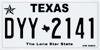 TX license plate DYY2141