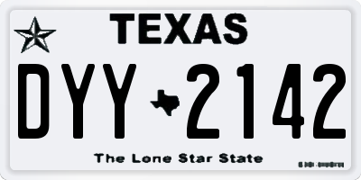 TX license plate DYY2142