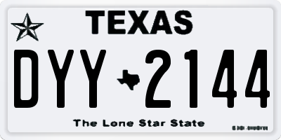 TX license plate DYY2144