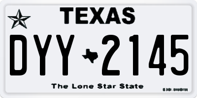 TX license plate DYY2145
