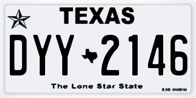 TX license plate DYY2146