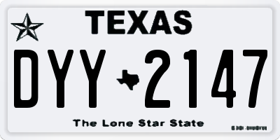 TX license plate DYY2147