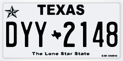 TX license plate DYY2148