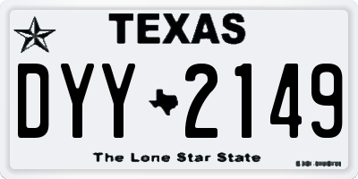 TX license plate DYY2149