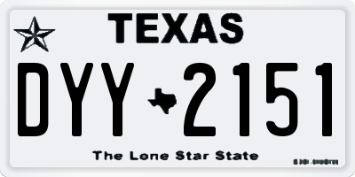 TX license plate DYY2151