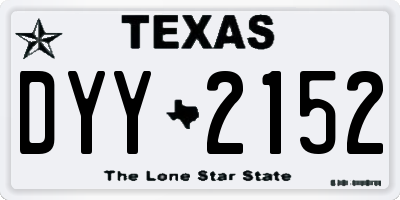 TX license plate DYY2152