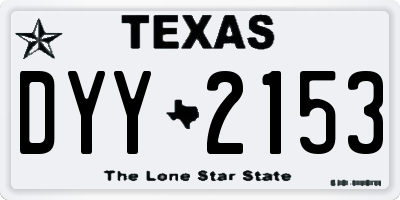 TX license plate DYY2153