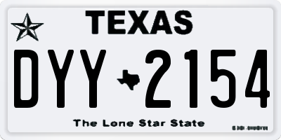 TX license plate DYY2154