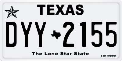 TX license plate DYY2155