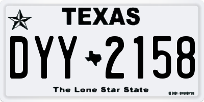 TX license plate DYY2158