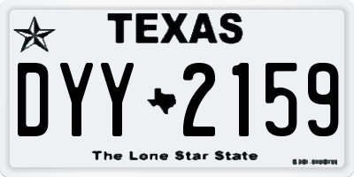 TX license plate DYY2159