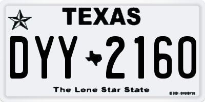 TX license plate DYY2160