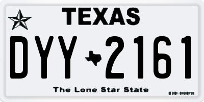 TX license plate DYY2161