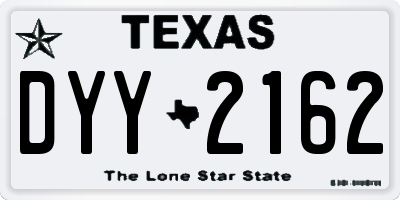 TX license plate DYY2162