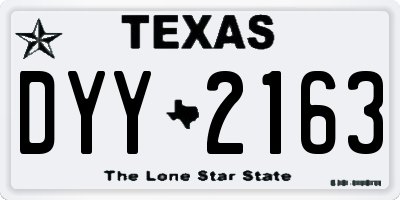 TX license plate DYY2163