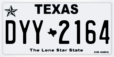 TX license plate DYY2164