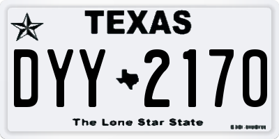 TX license plate DYY2170