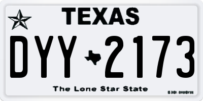 TX license plate DYY2173