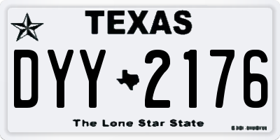 TX license plate DYY2176