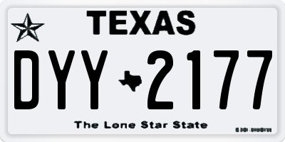 TX license plate DYY2177