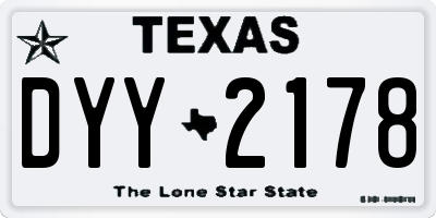 TX license plate DYY2178