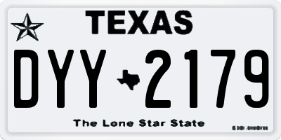 TX license plate DYY2179