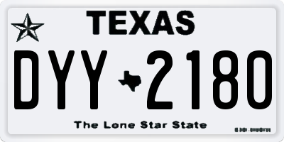 TX license plate DYY2180