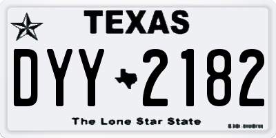 TX license plate DYY2182