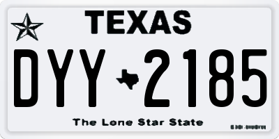 TX license plate DYY2185