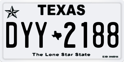 TX license plate DYY2188