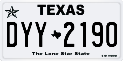 TX license plate DYY2190