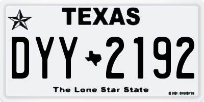 TX license plate DYY2192