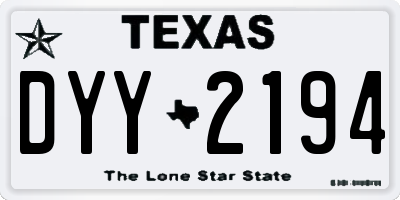 TX license plate DYY2194