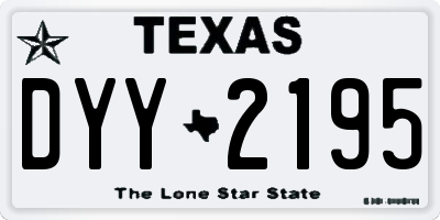 TX license plate DYY2195