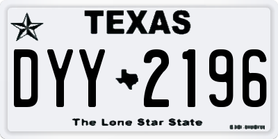 TX license plate DYY2196