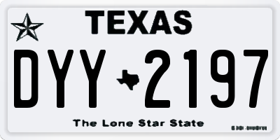 TX license plate DYY2197